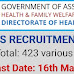 Directorate of Health Services (DHS) Recruitment 2018 | Apply online | 423 vacancies
