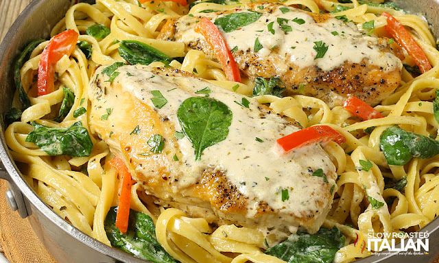 Tuscan Garlic Chicken and Linguine (With Video)