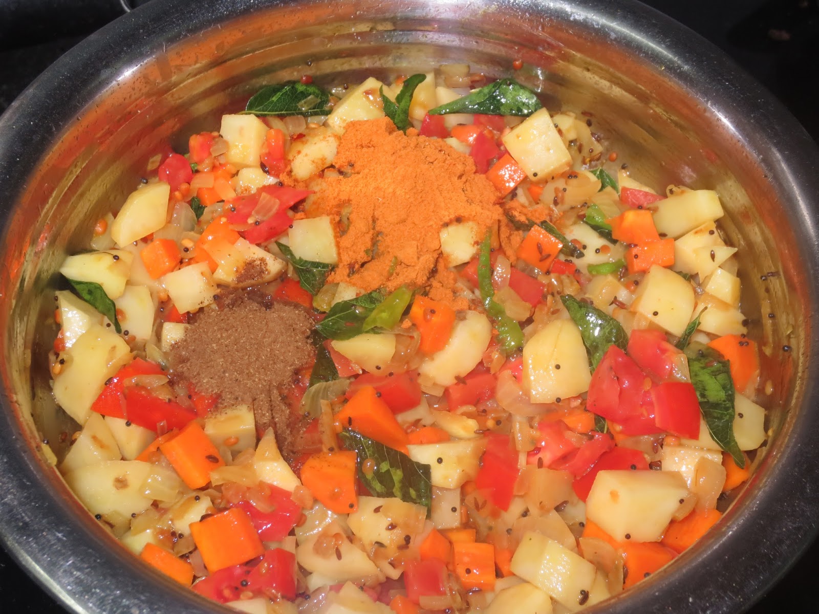 Home Cooking.... Potato Carrot curry Poori curry