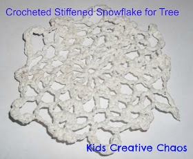 Winter Snowflake Crochet Craft for Tree Ornament.