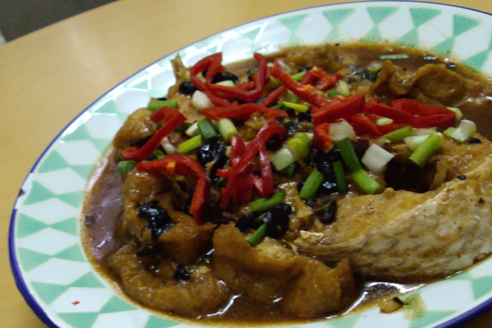 Braised Fish with Bean Curd Puff and Bean Paste
