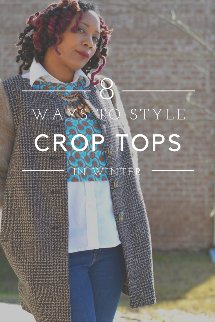 how to style crop tops in winter