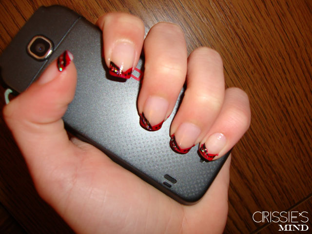 Red French Nail Art