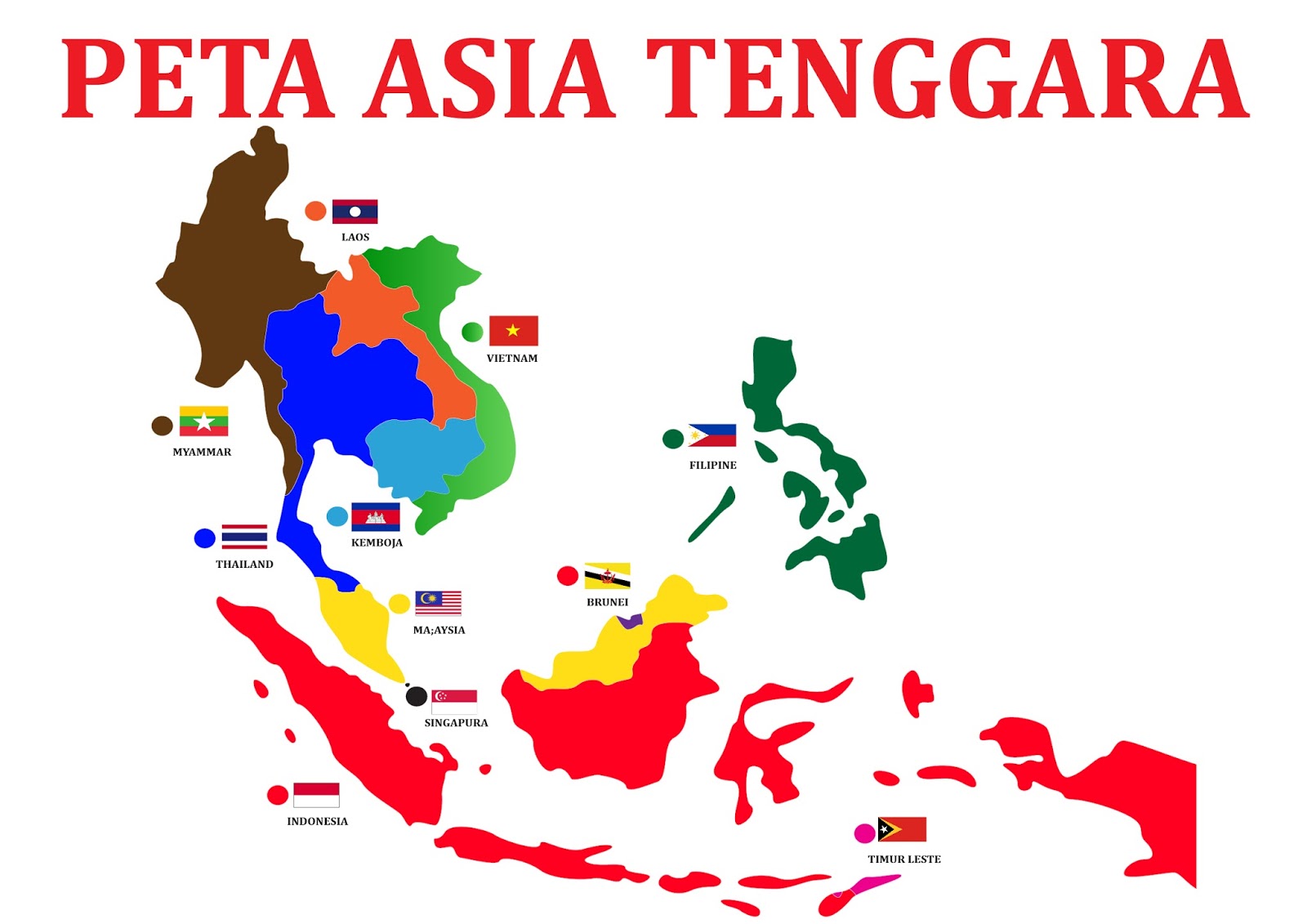 Peta Asia Tenggara (Southeast Asia Map)