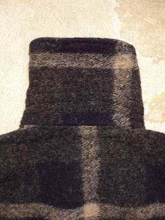 FWK by Engineered Garments "Knit Robe in Dk.Navy/Grey Wool Knit Plaid"