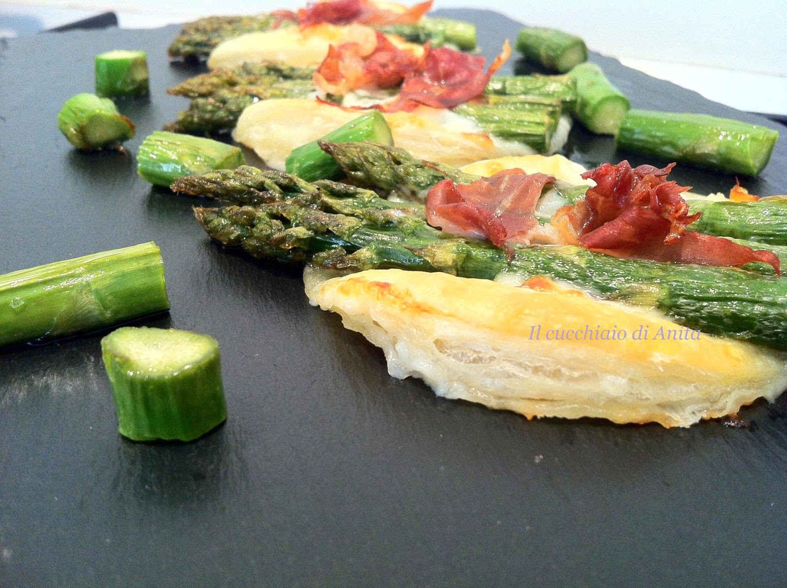 medaglioni di asparagi stracchino e parma