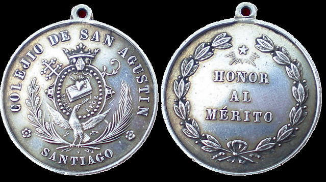 Medalla Colegio San Agustín numismatica moneda merito