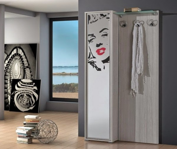 Shoe cabinet with mirror for more shine in the apartment