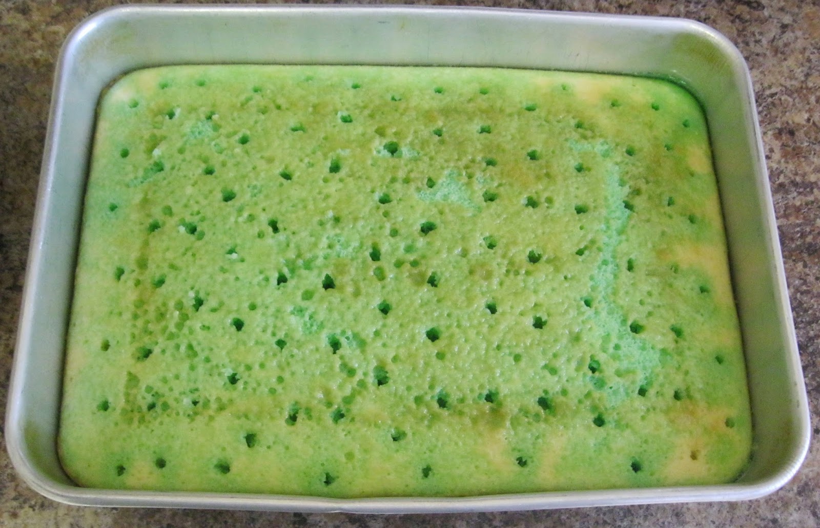 A Handful of Everything Green Jello Cake