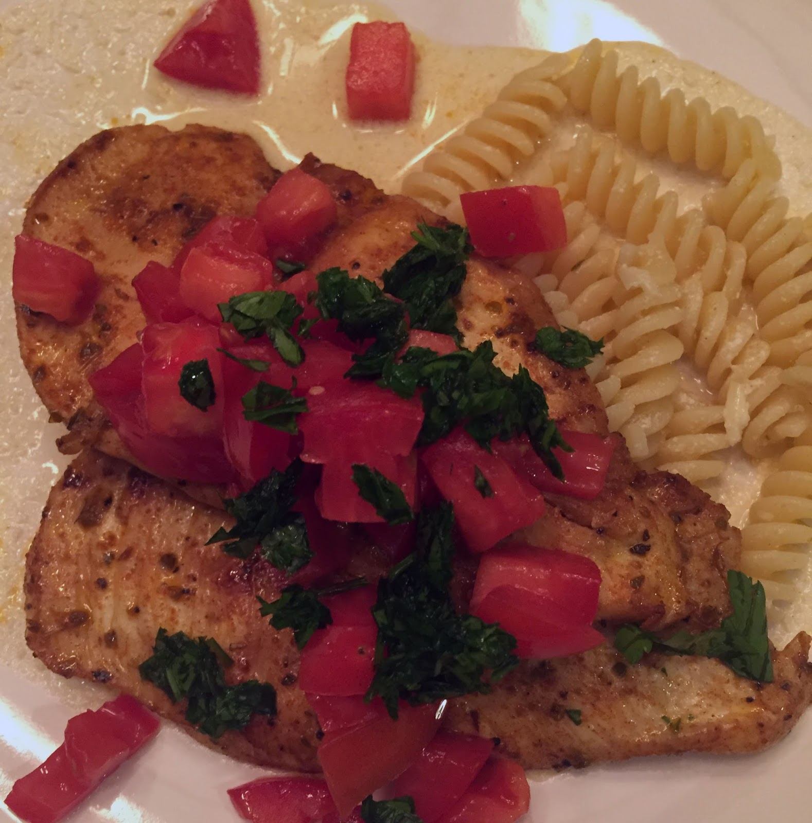 Jersey Girl in the Kitchen Cajun Chicken Cutlets over Fusilli