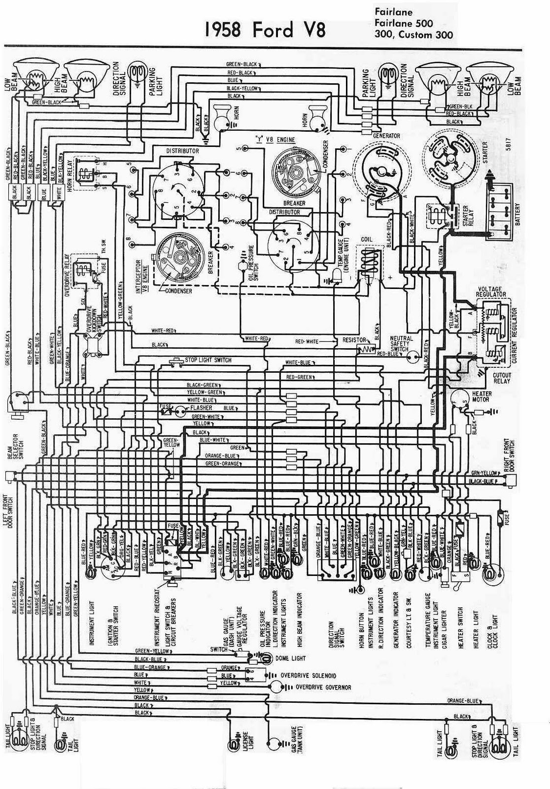 Electrical Wiring Diagram For 1958 Ford V8 | All about ... 1954 ford headlight switch wiring 