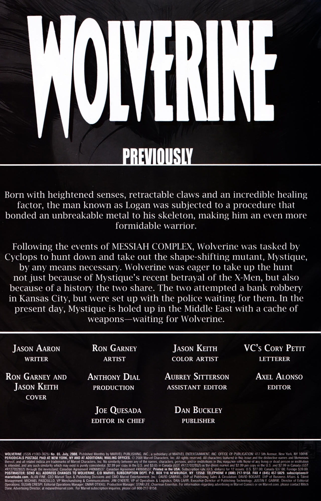 Read online Wolverine (2003) comic -  Issue #65 - 2