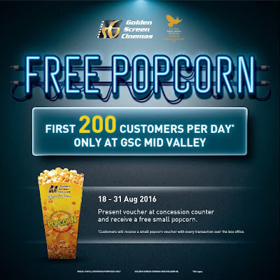 GSC Cinema Free Popcorn Voucher Promo Mid Valley Megamall