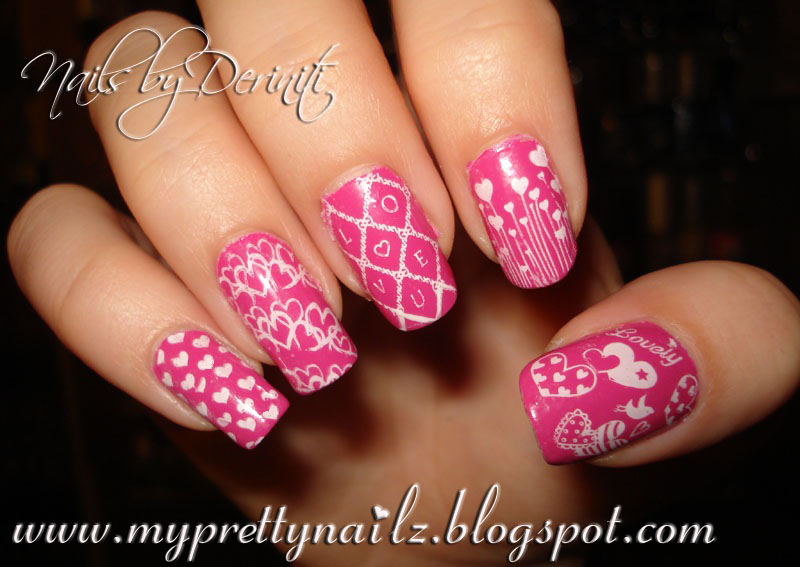 Valentine's Day Nail Art with Red and Pink Colors - wide 2
