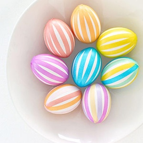 colorful line Easter eggs with Masking tape