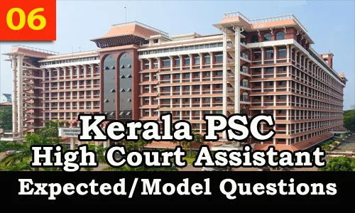 Model Questions High Court Assistant Exam