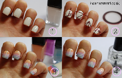 tutorial nail step ombre sunset nails aztec painting