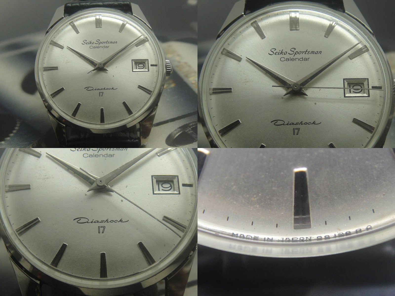 Antique Watch Bar SEIKO SPORTSMAN CALENDAR DIASHOCK 17 JEWELS 29 (SOLD)