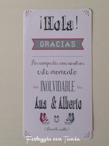 segnaposto + ringraziamento matrimonio