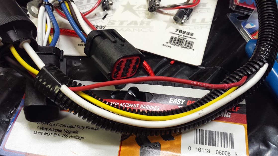 Dave's Workshop Blog: Making the tee splice in the 7 pin wiring harness.