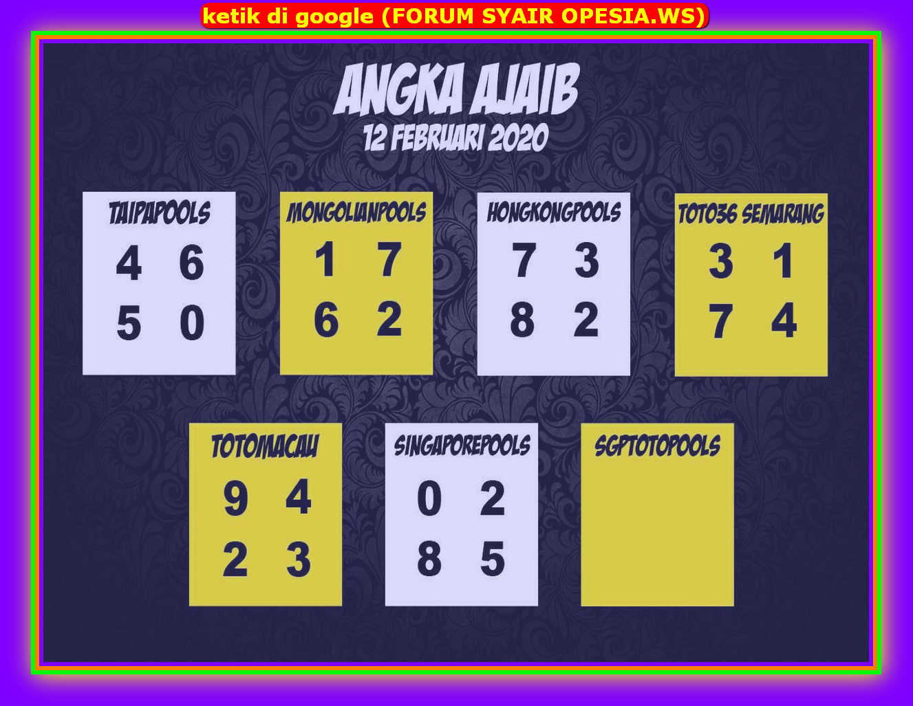 45 Syair Opesia Sdy 12 Februari 2022 Syair Cincau