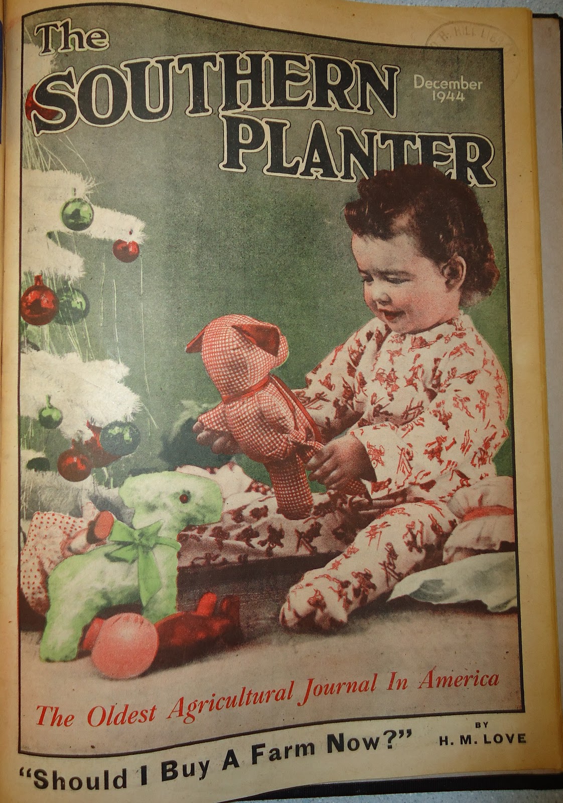 Rural North Carolina History Southern Planter Christmas Cover, 1944