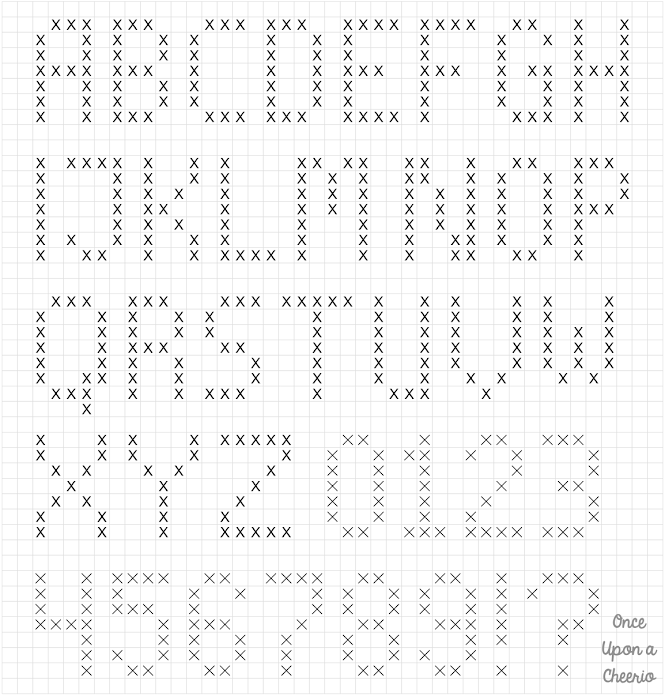 FREE Cross Stitch Letters on a Single Crochet Canvas FREE Cross Stitch Letters on a Single Crochet Canvas