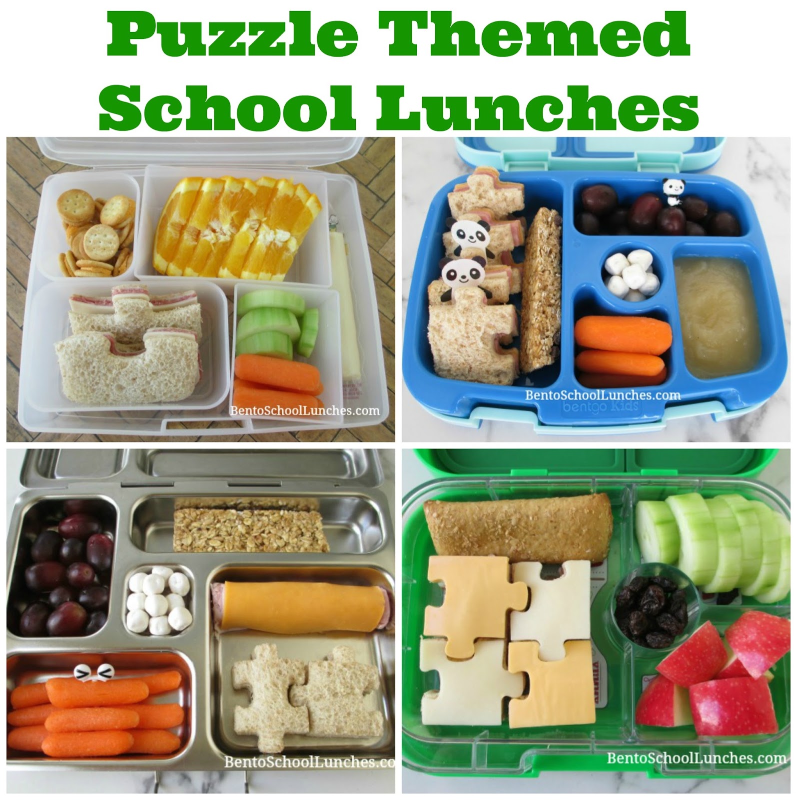 Bento School Lunches : 4 Puzzle Themed School Lunches