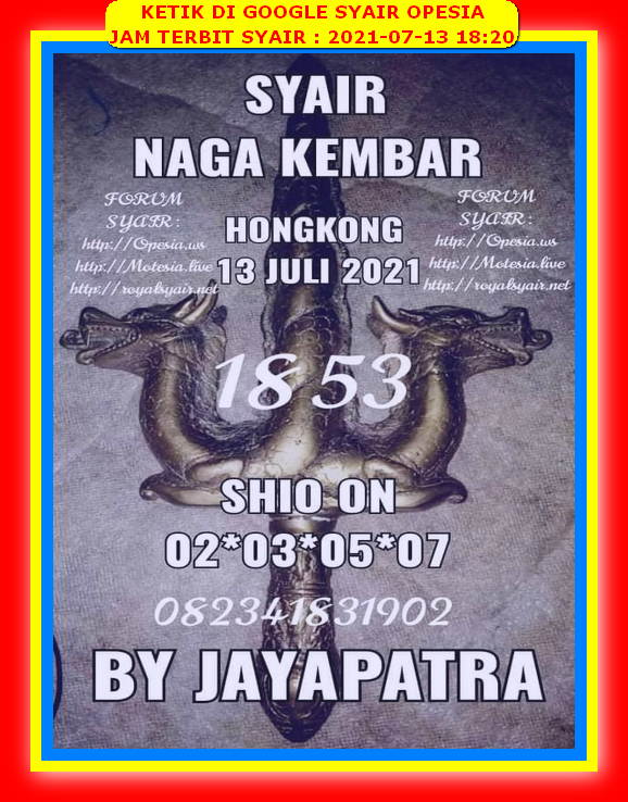 Syair Harian Hk 13 Juli 2021 Kode Syair Sgp Hk Sd Motesia