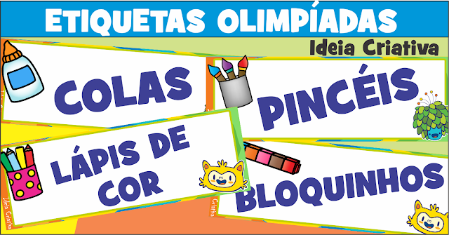 Etiquetas Olimpíadas para Organização de Materiais Escolares