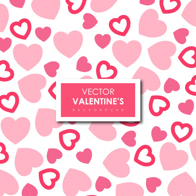 Simple Valentine's Vector Hearts Background Free Vector