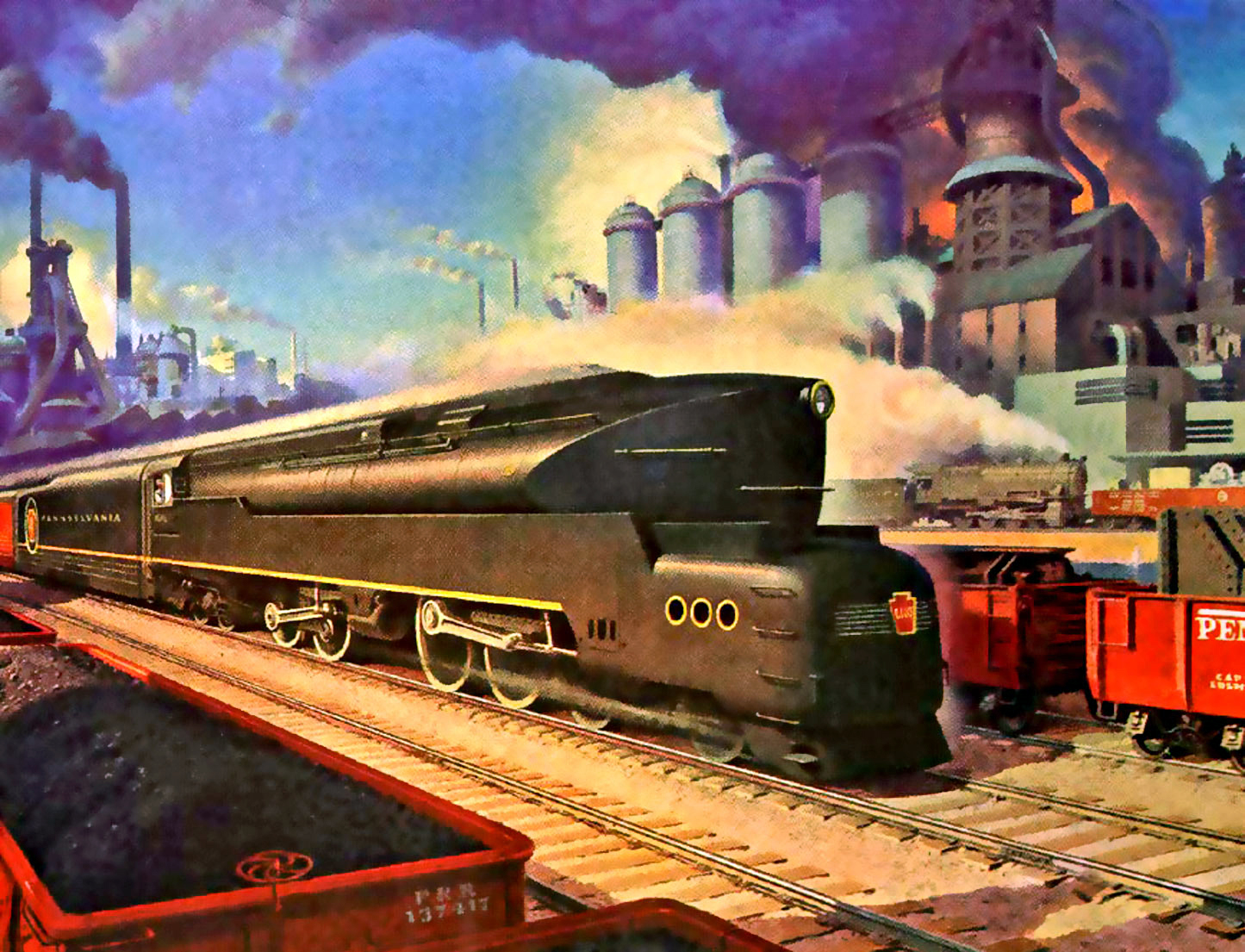 transpress nz Pennsylvania Railroad art, 1940s