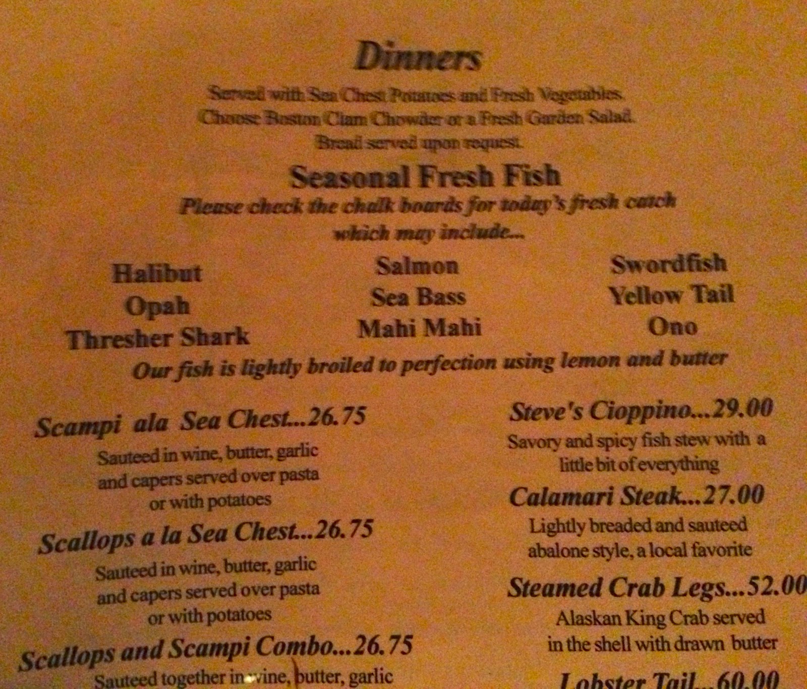 GREAT EATS HAWAII THE SEA CHEST RESTAURANT AND OYSTER BAR