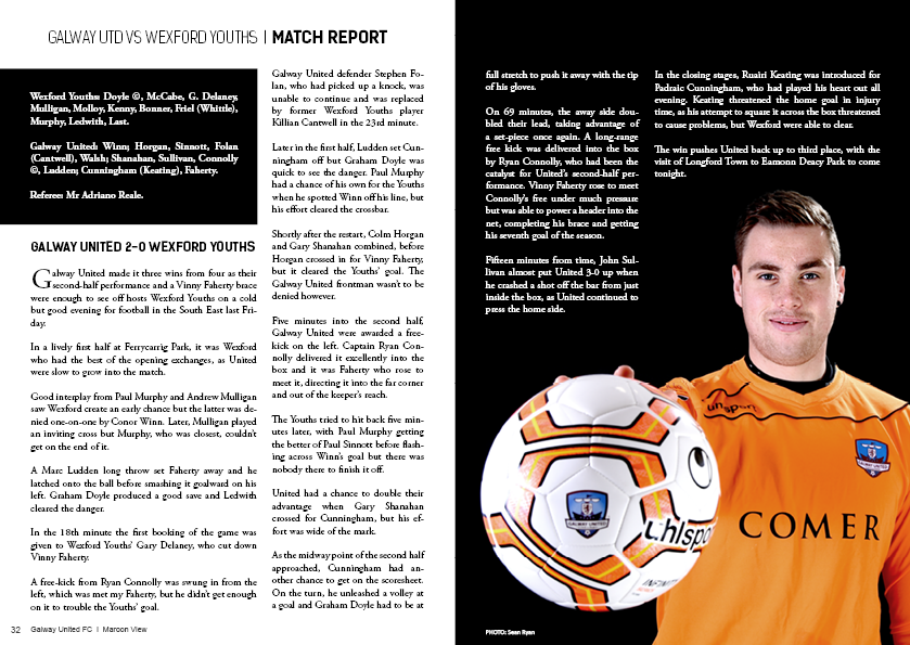 Behind The Scenes Printing Galway United Match Programme