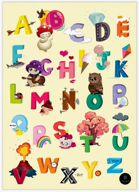 White ABC Poster in English © Tulipop