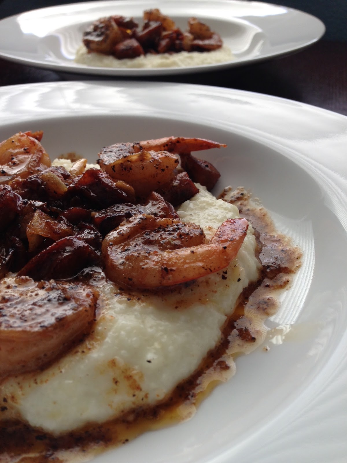 not everything i make is pretty.is Barbecue Shrimp & Cheddar Grits