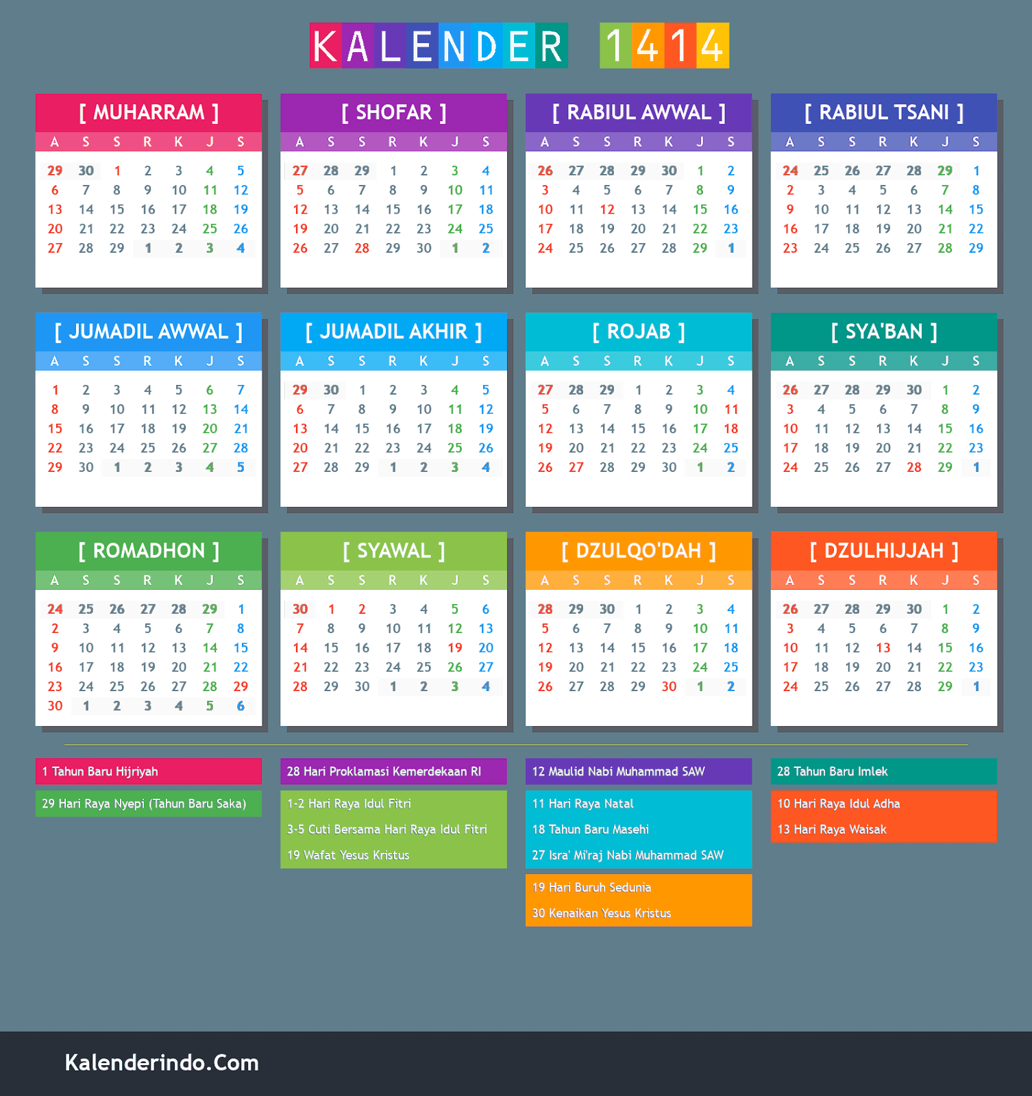 Kalender Hijriyah Online 1414