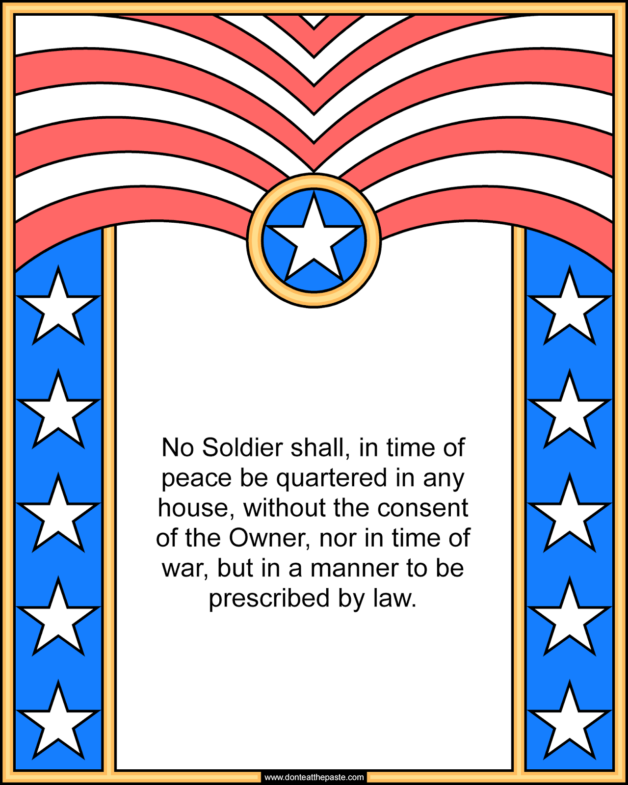 Don T Eat The Paste 3rd Amendment Coloring Page Bill Of