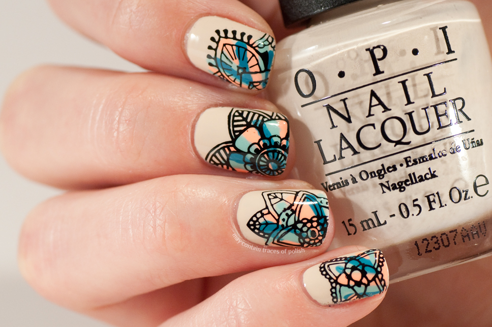 Colourful Stamping Nail Art May contain traces of polish