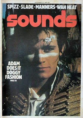 Adam Ant on the cover of Sounds magazine in 1980 Sounds magazine Nov 15th 1980 Adam Ant
