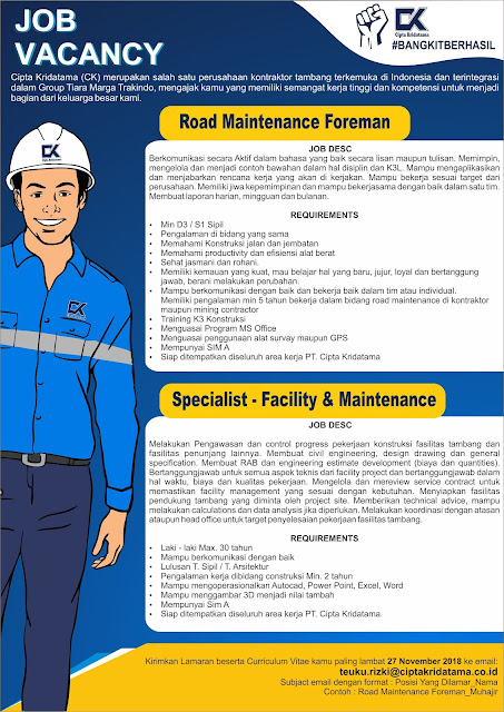 Lowongan Kerja Pt Cipta Kridatama Batubara Aceh Lowongan Kerja Pt Cipta Kridatama Batubara Aceh
