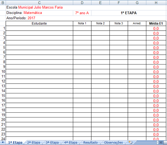 Como fazer PLANILHA de NOTAS ESCOLARES (tutorial simples) 