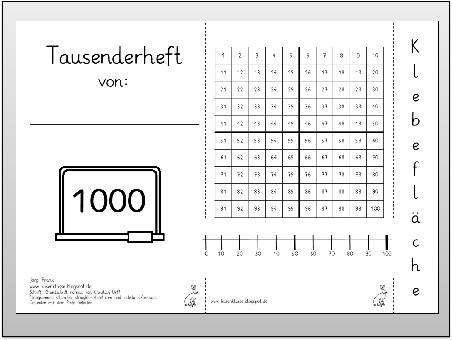 Tausenderbuch Zum Ausdrucken