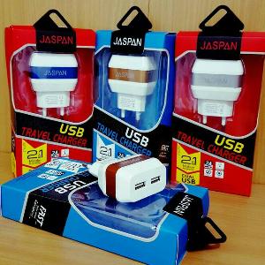 Adaptor Batok Charger JASPAN 2 USB 2.1A Real Adaptor Batok Charger JASPAN 2 USB 2.1A Real