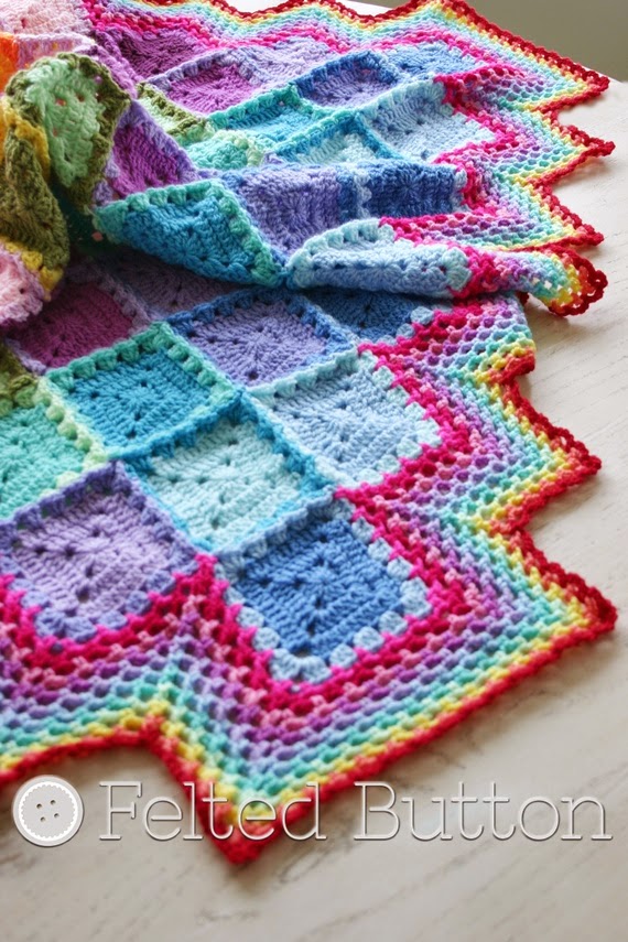 Happy Harlequin Blanket Free Crochet Pattern by Susan Carlson of Felted Button