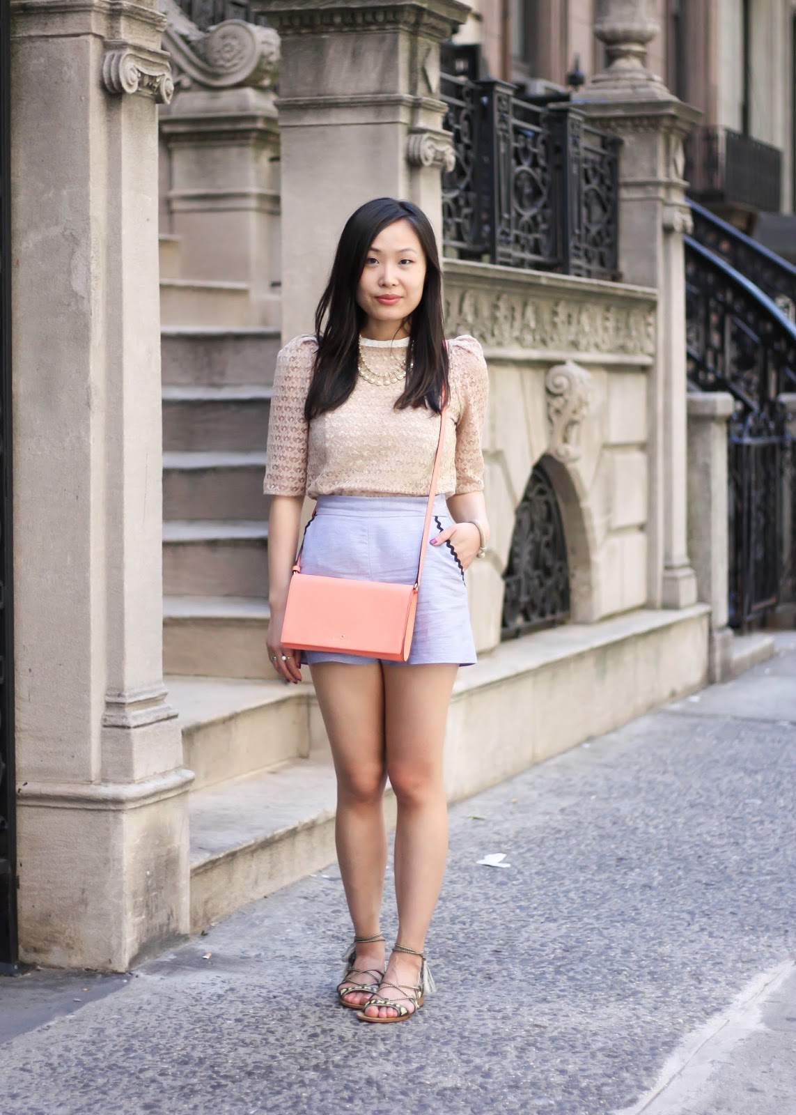 Dressed-Up Summer Shorts and Vintage Lace Top, Layers of Chic 