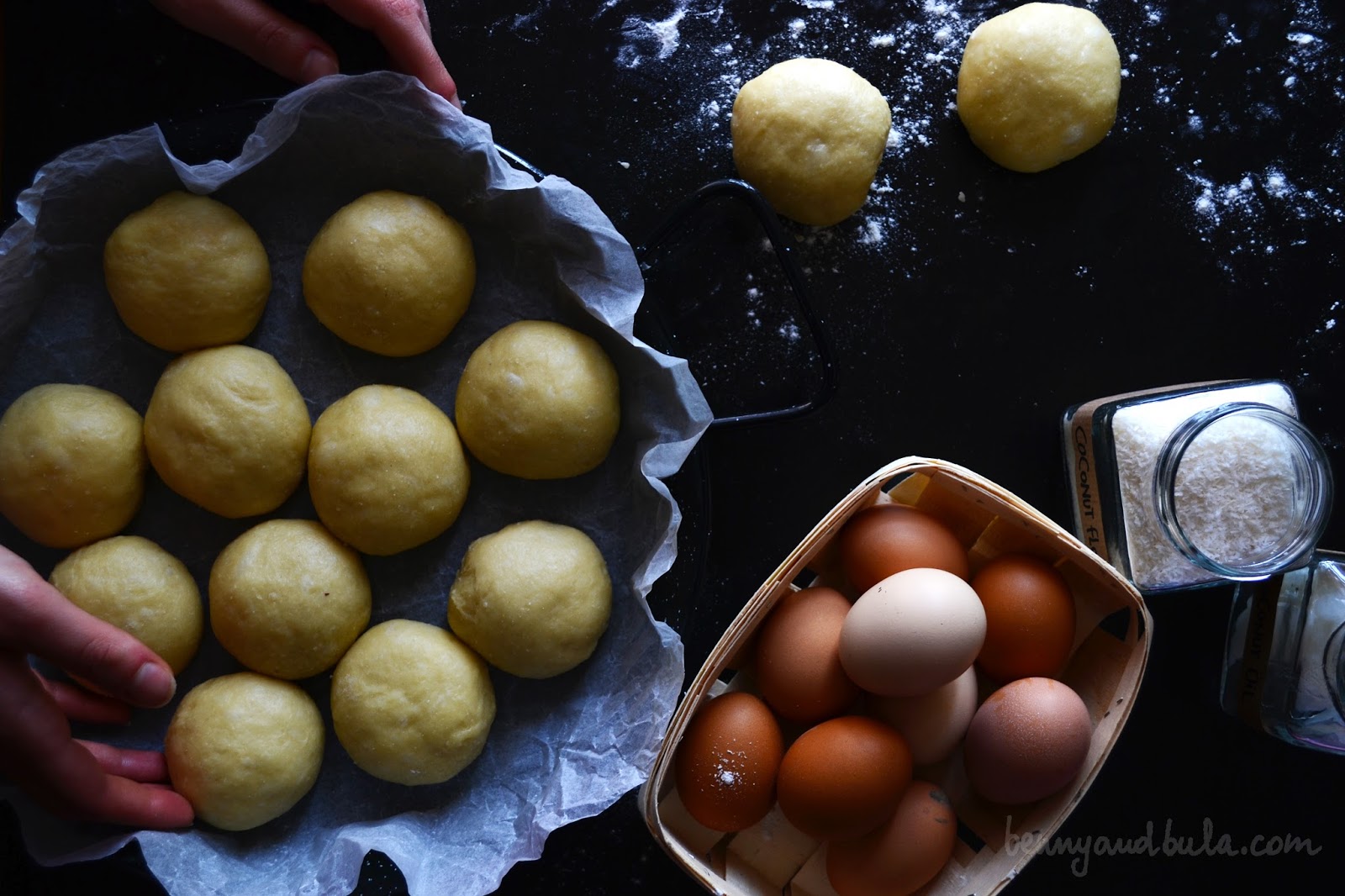 Brioche al cocco senza burro/ Coconut butter brioches