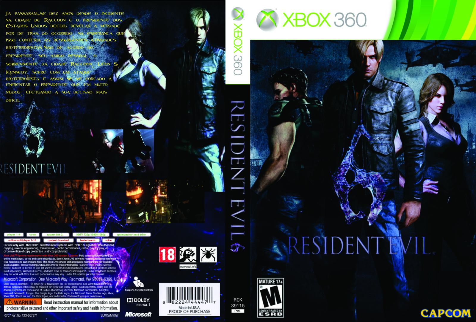 Jogo Xbox 360 Resident Evil 6