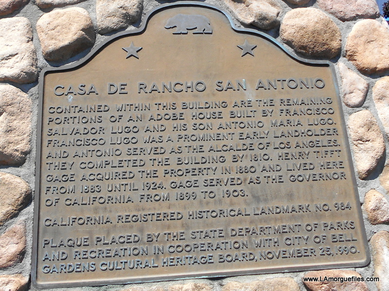 Los Angeles Files The Henry Gage Mansion (1795) Bell Gardens