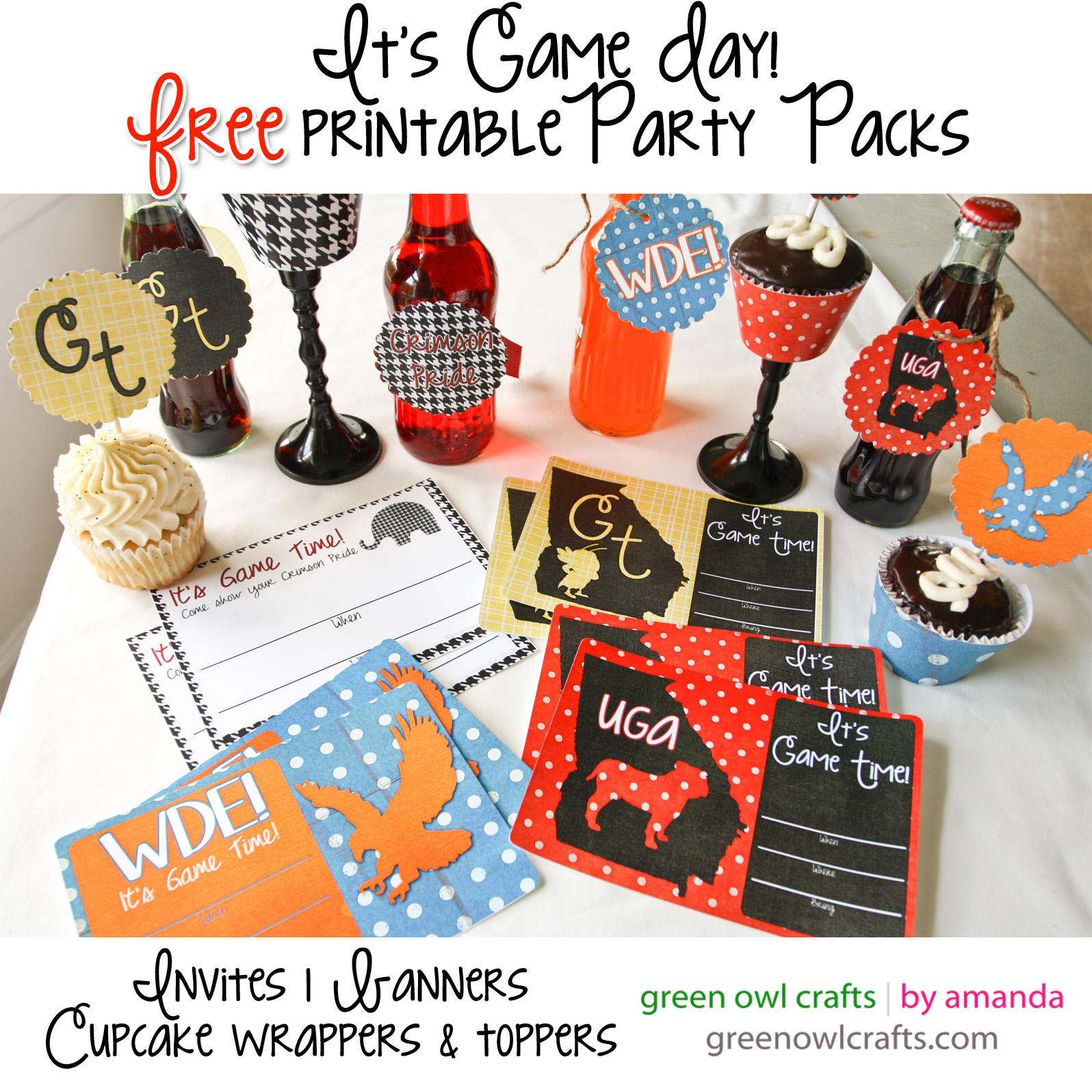 Raising Baitys A Blog About Life in the Baity Family College Football Freebies Printable Party Packs